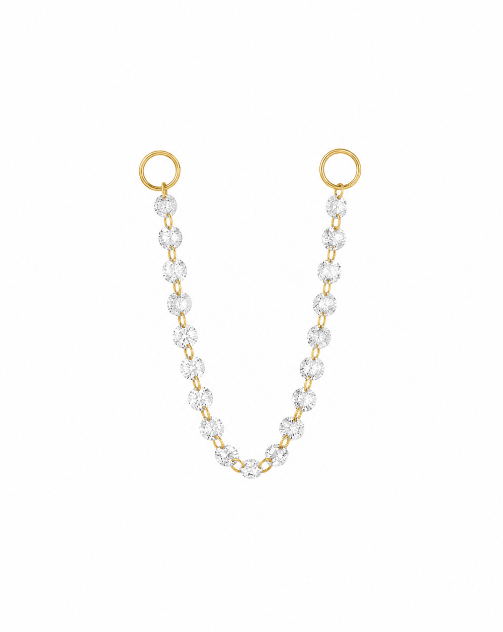 14K Léa Drilled Lab Diamond Earring Chain Connector