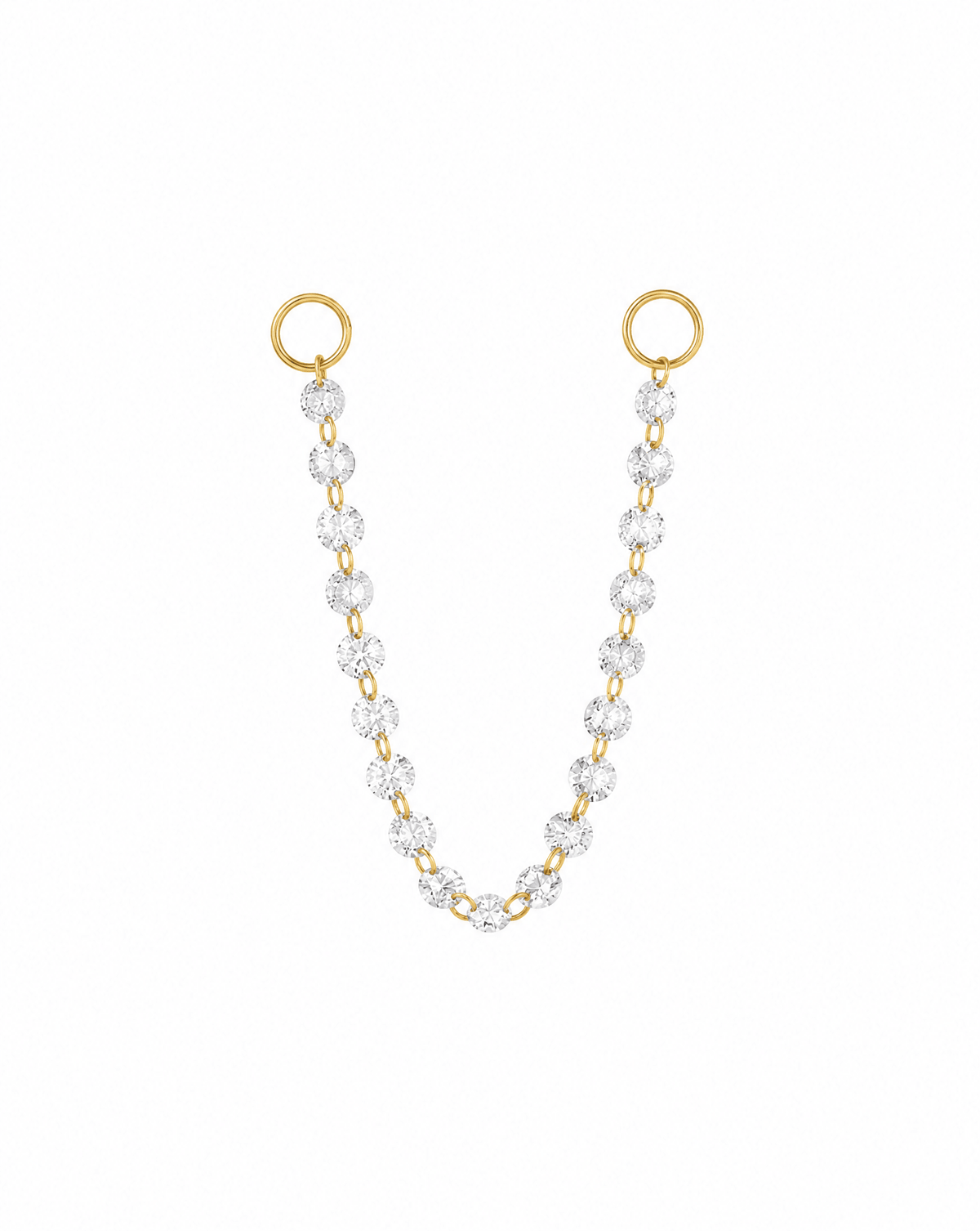 14K Léa Drilled Lab Diamond Earring Chain Connector - Nolita
