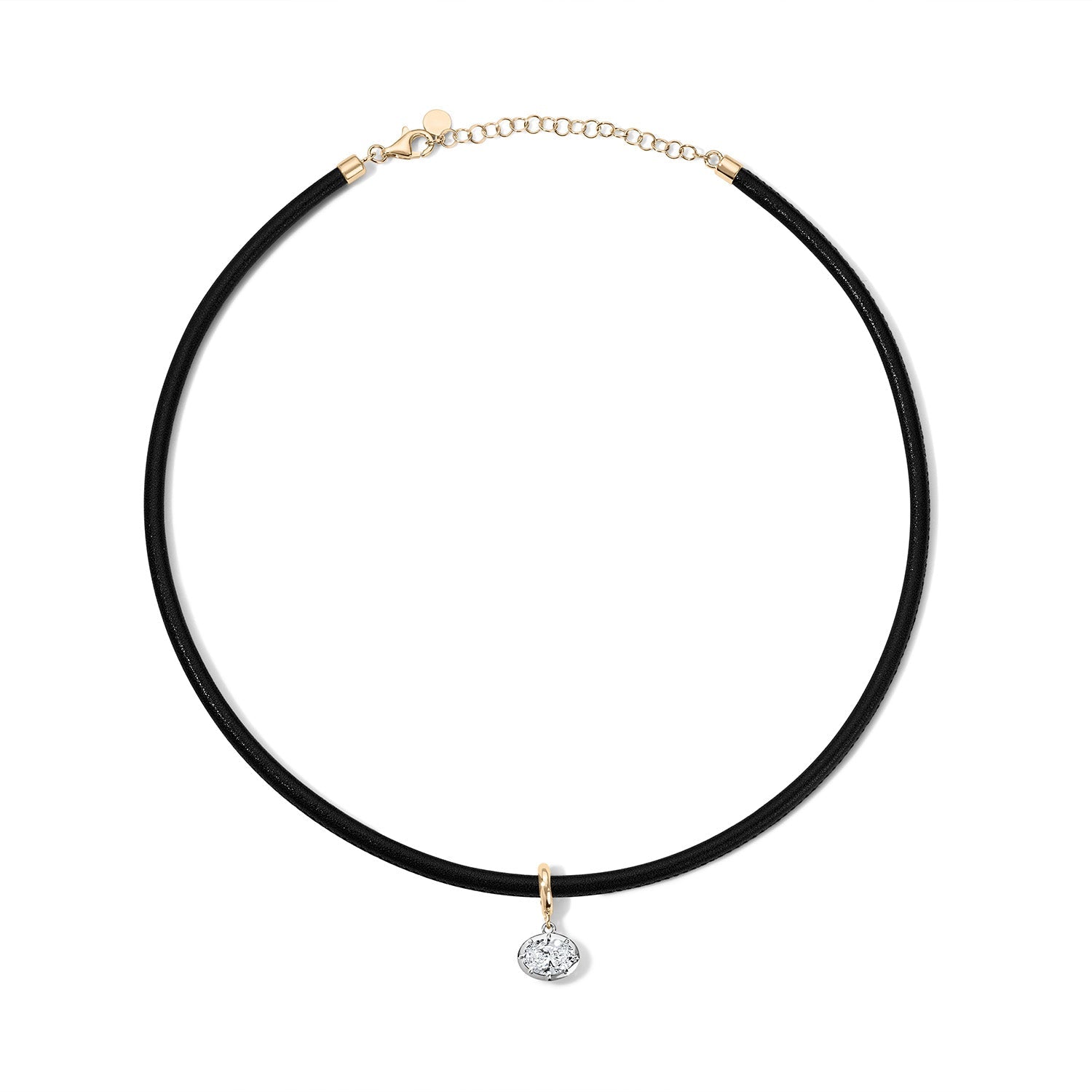 14K Leather Choker Necklace - Nolita