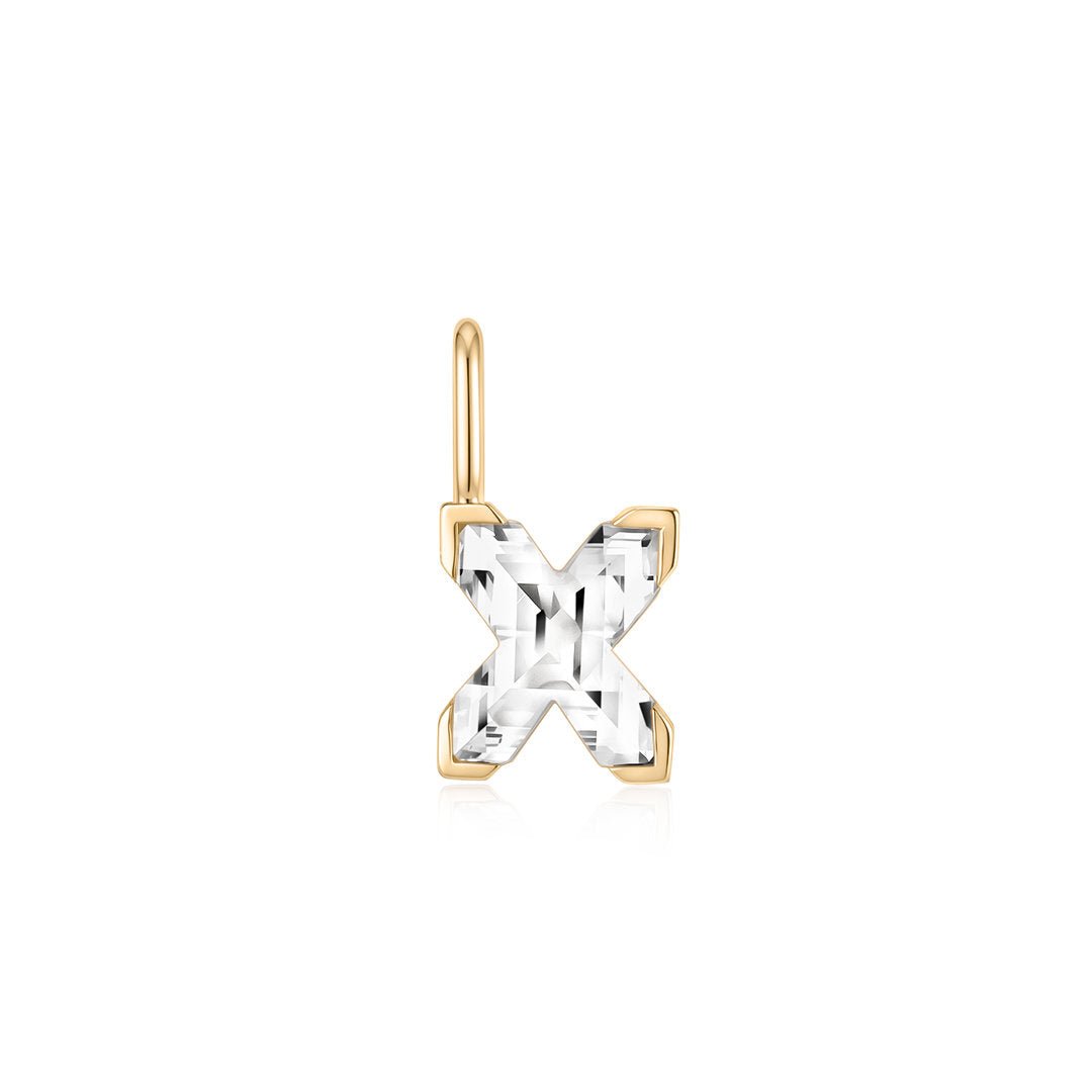 14K Letter-Cut Lab Diamond Initial Pendant - Nolita