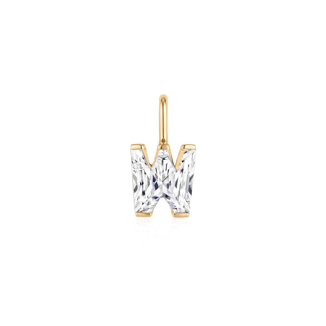 14K Letter-Cut Lab Diamond Initial Pendant - Nolita