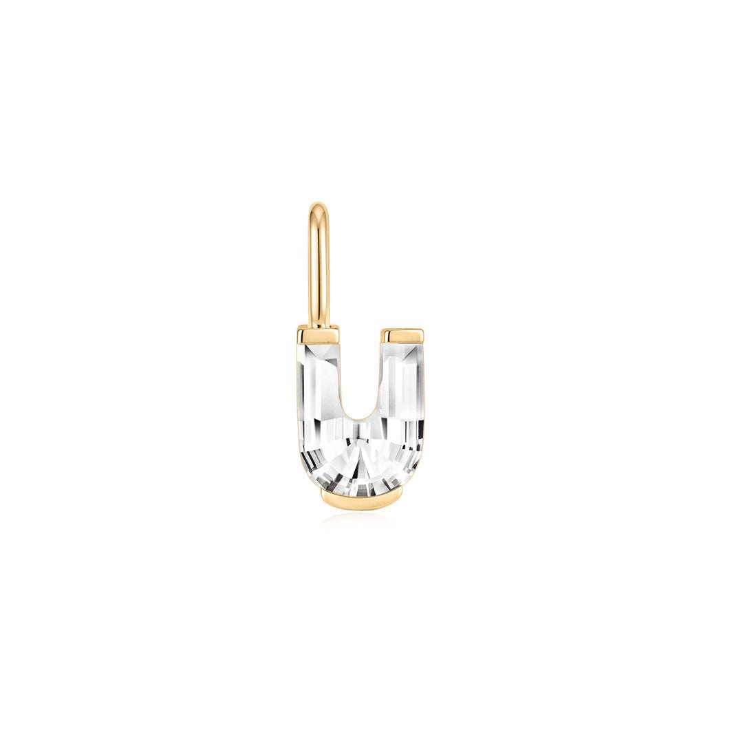 14K Letter-Cut Lab Diamond Initial Pendant - Nolita
