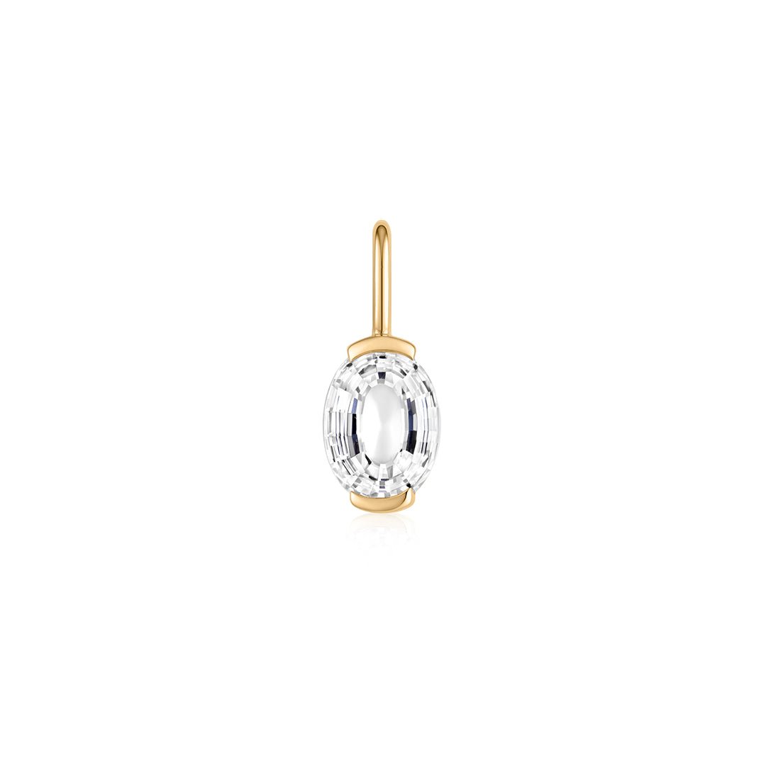 14K Letter-Cut Lab Diamond Initial Pendant - Nolita