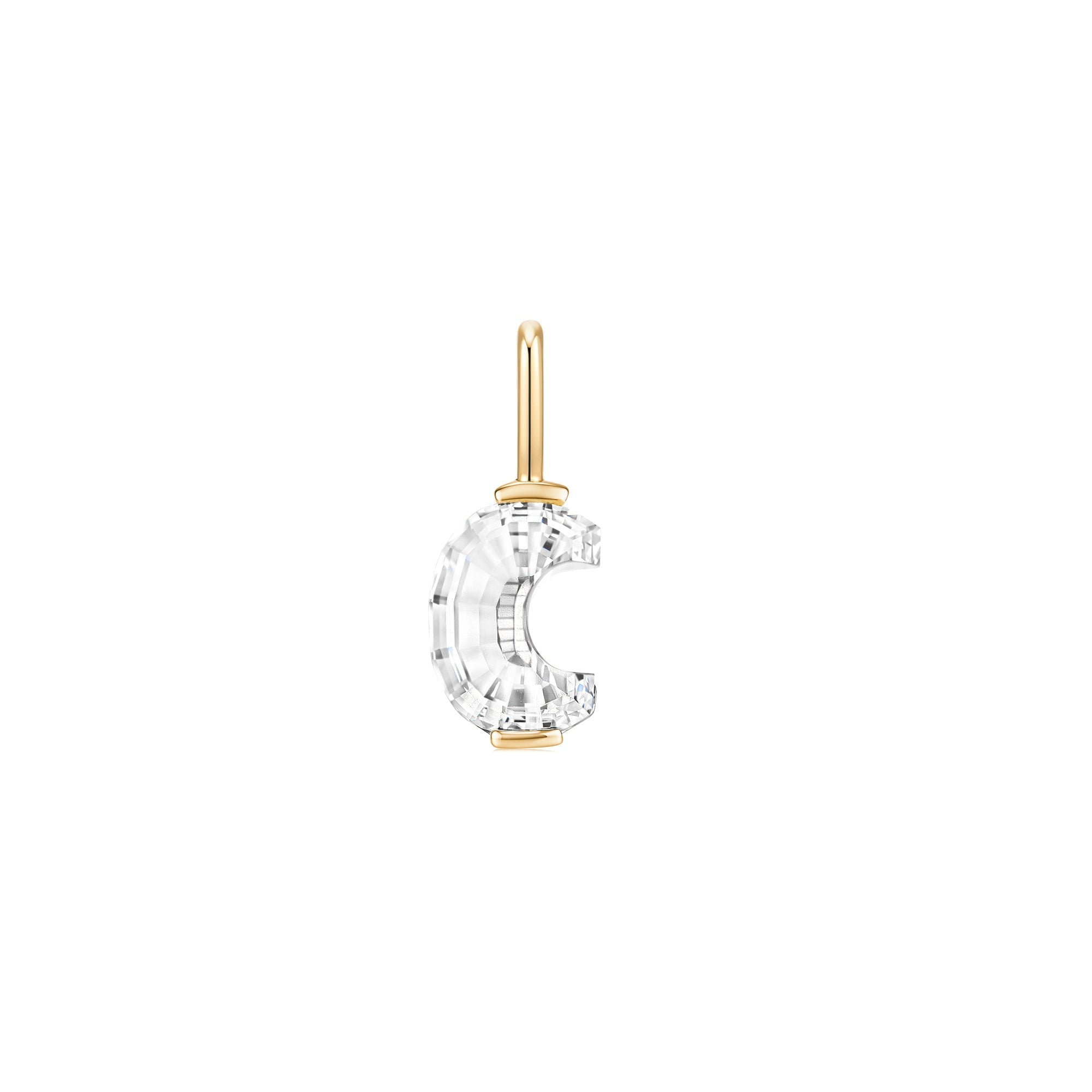 14K Letter-Cut Lab Diamond Initial Pendant - Nolita