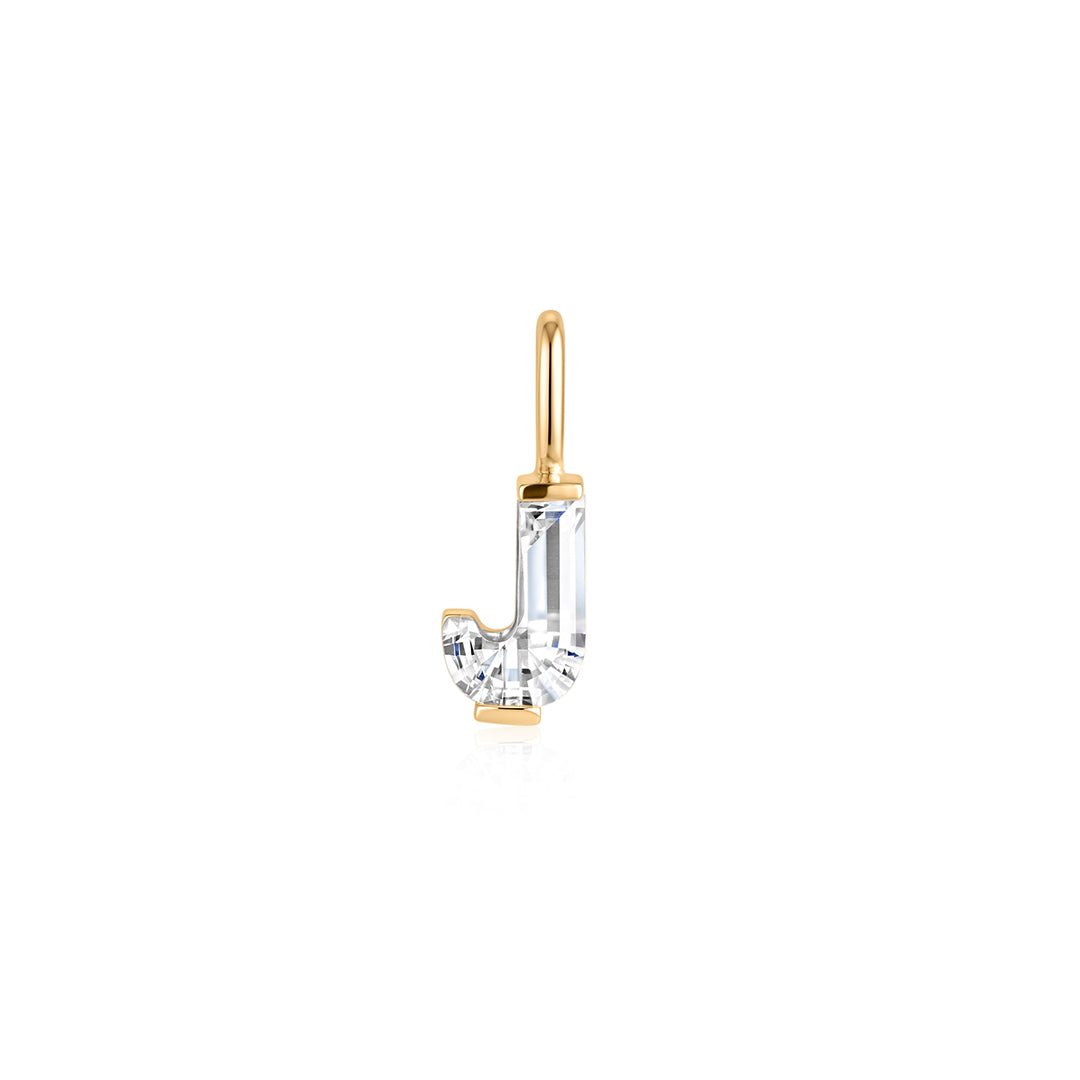 14K Letter-Cut Lab Diamond Initial Pendant - Nolita