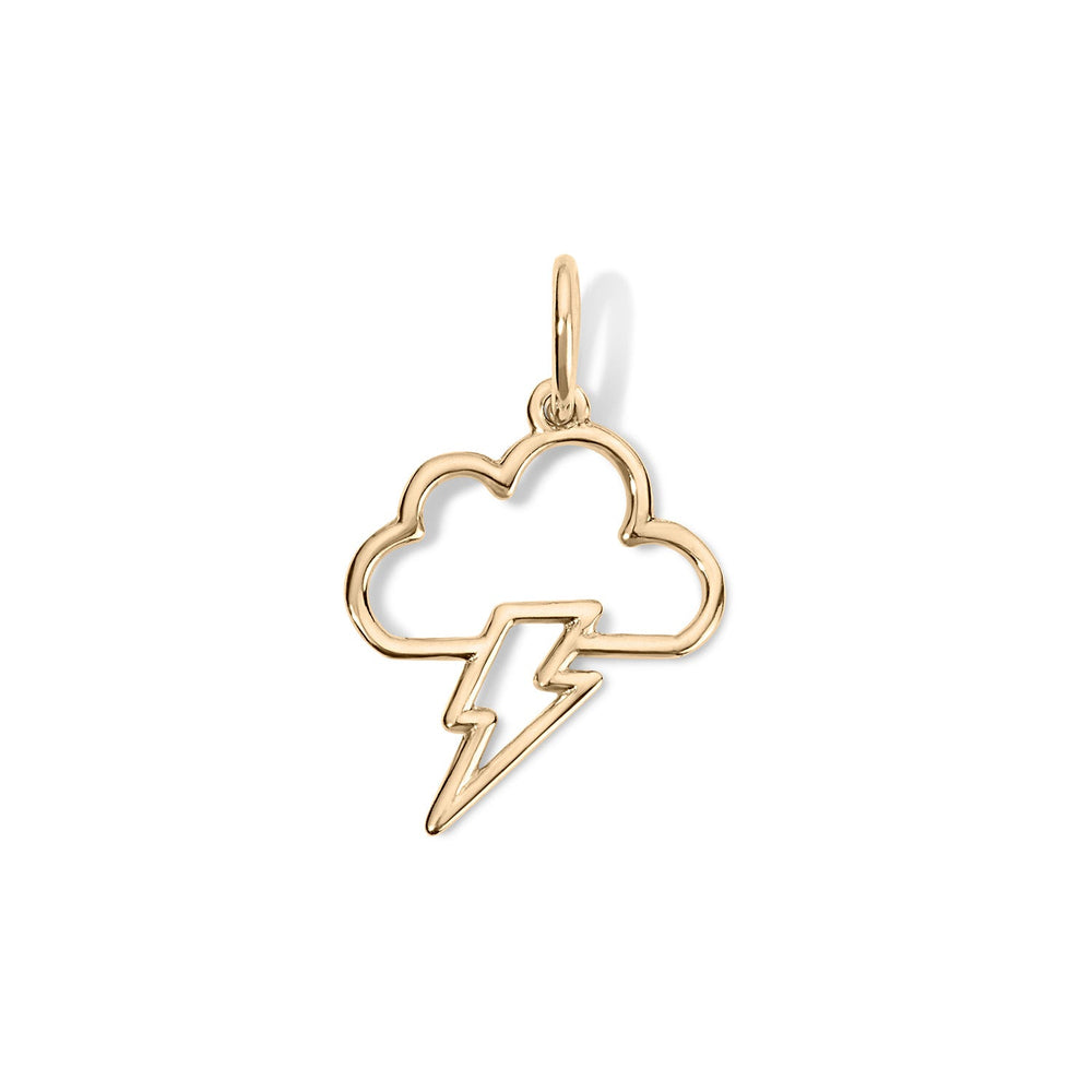 14K Lightning Bolt Cloud Charm