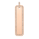 14K Long Lab Diamond Outlined Dog Tag - Nolita
