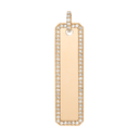 14K Long Lab Diamond Outlined Dog Tag - Nolita