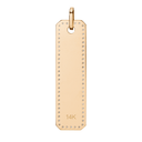 14K Long Lab Diamond Outlined Dog Tag - Nolita