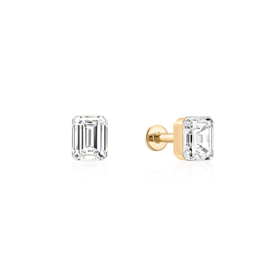14K Lumière Emerald Lab Diamond Stud - Nolita