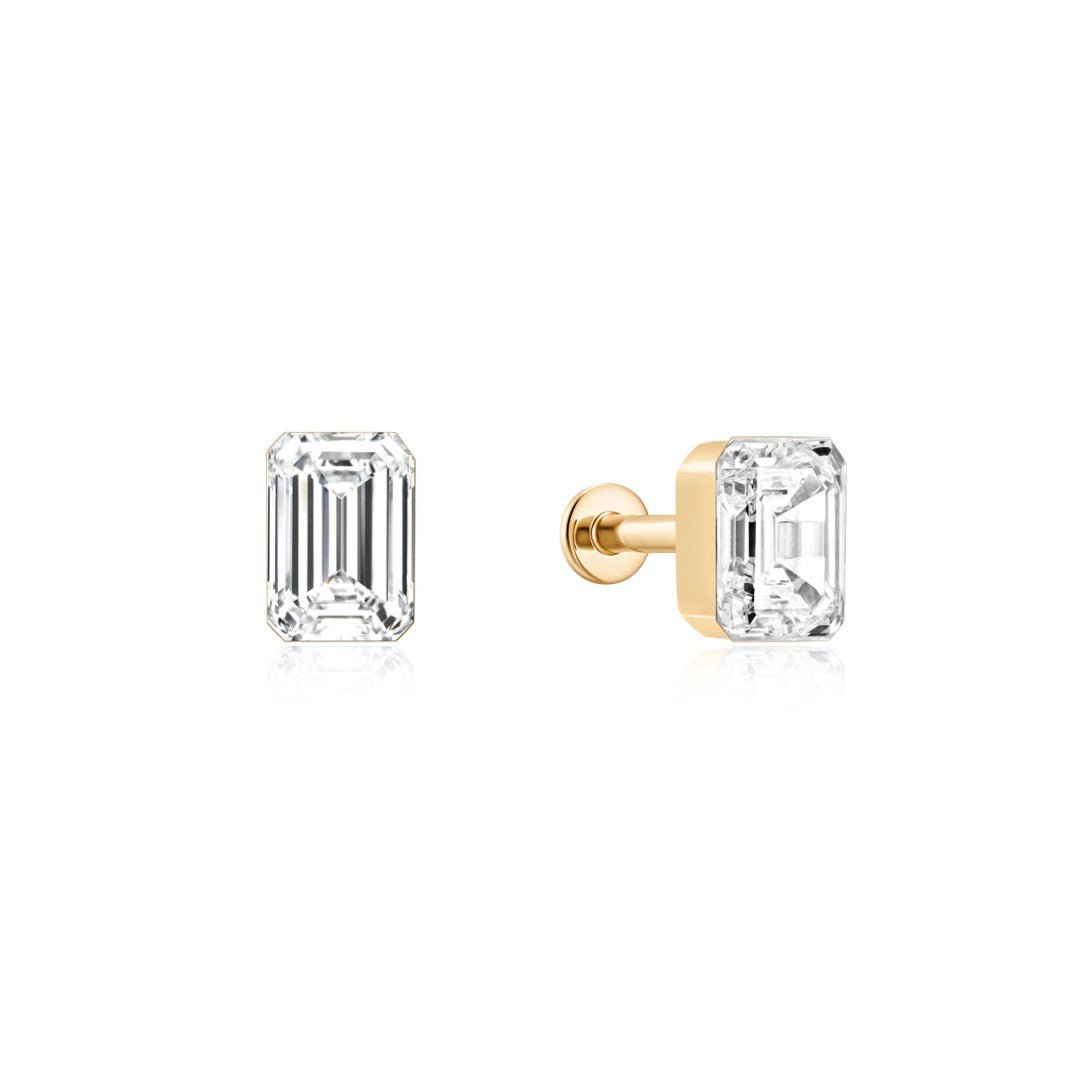 14K Lumière Emerald Lab Diamond Stud - Nolita