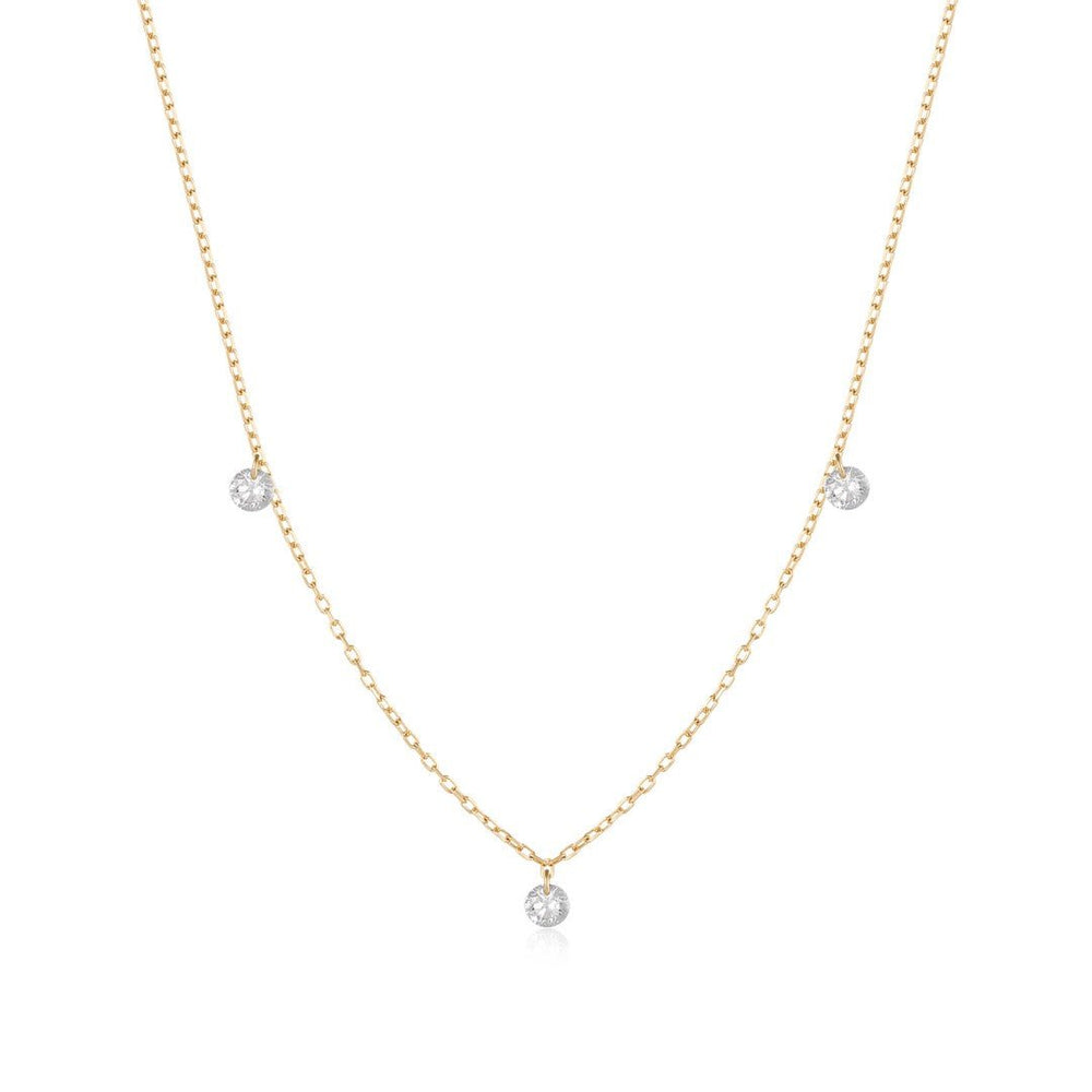 14K Lyra Drilled Lab Diamond Trio Necklace