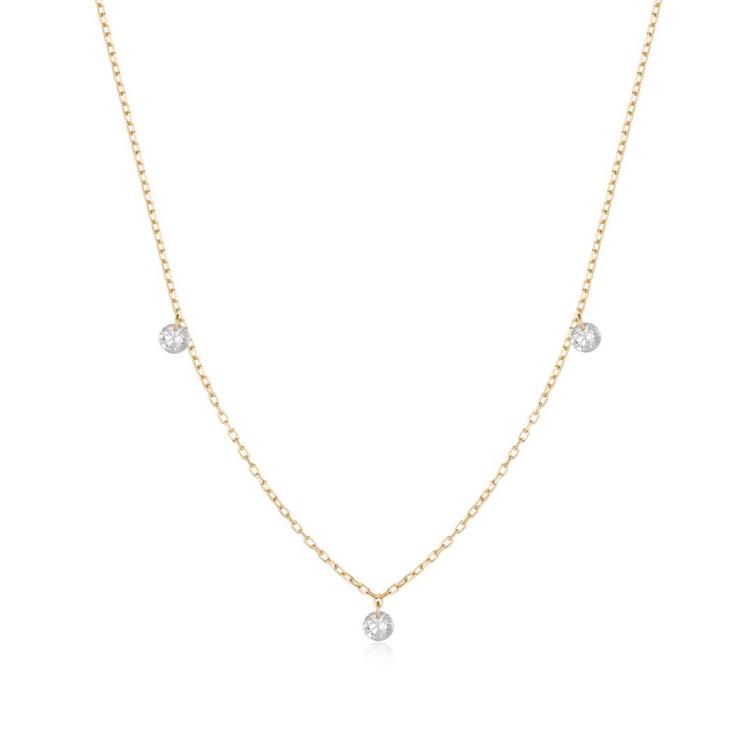 14K Lyra Drilled Lab Diamond Trio Necklace - Nolita