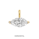 14K Marquise Cut Lab Grown Diamond Pendant - Nolita