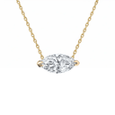14K Marquise Lab Grown Diamond Solitaire Necklace - Nolita