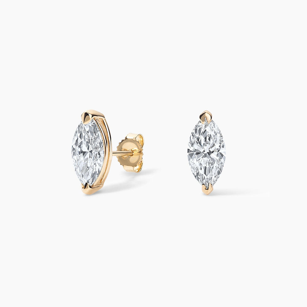 14K Marquise Lab Grown Diamond Stud Earrings
