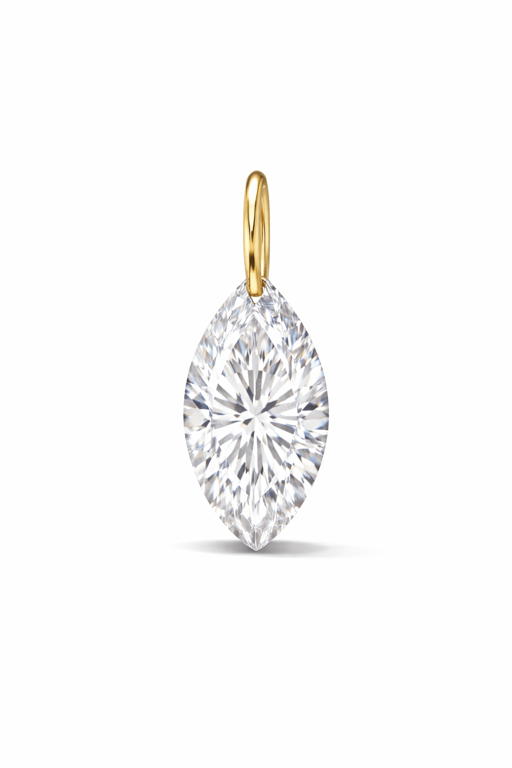 14K Marquise Lab Grown Drilled Diamond Pendant - Nolita