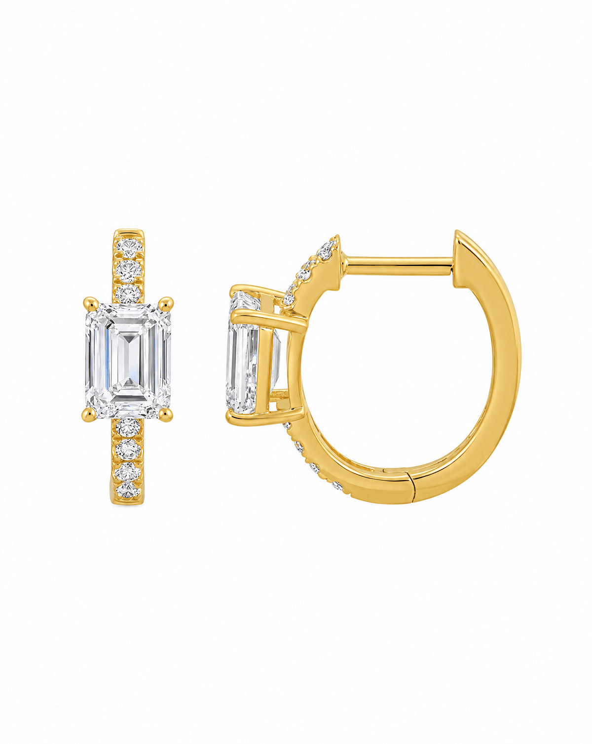 14K Mila Emerald Lab Diamond Huggies - Nolita