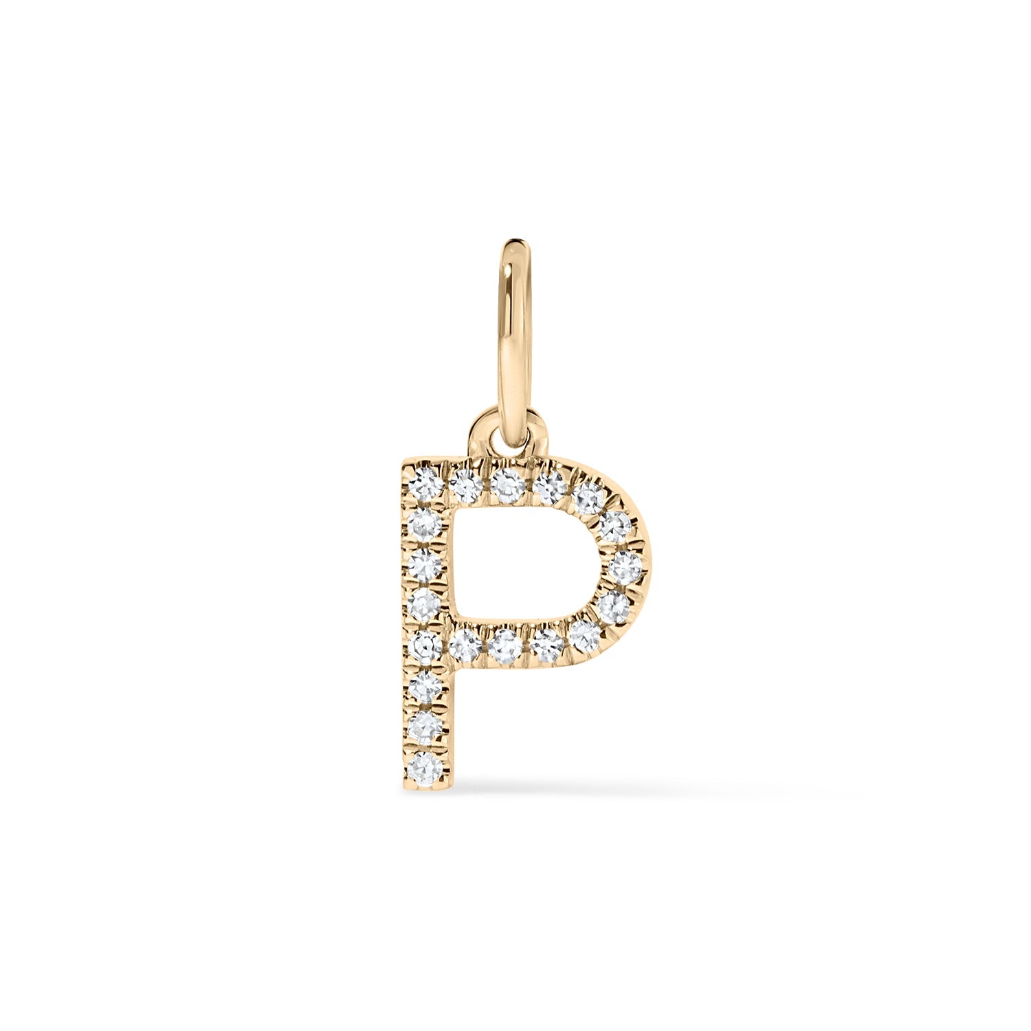 14K Mini Diamond Initial Charm - Nolita