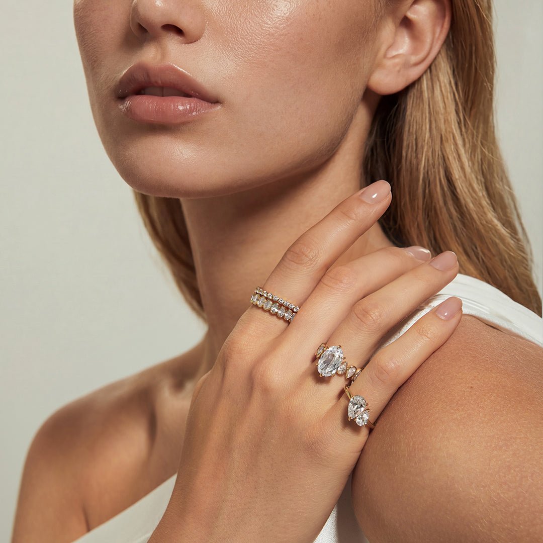 14K Noa Oval Lab Diamond Bezel Eternity Ring - Nolita