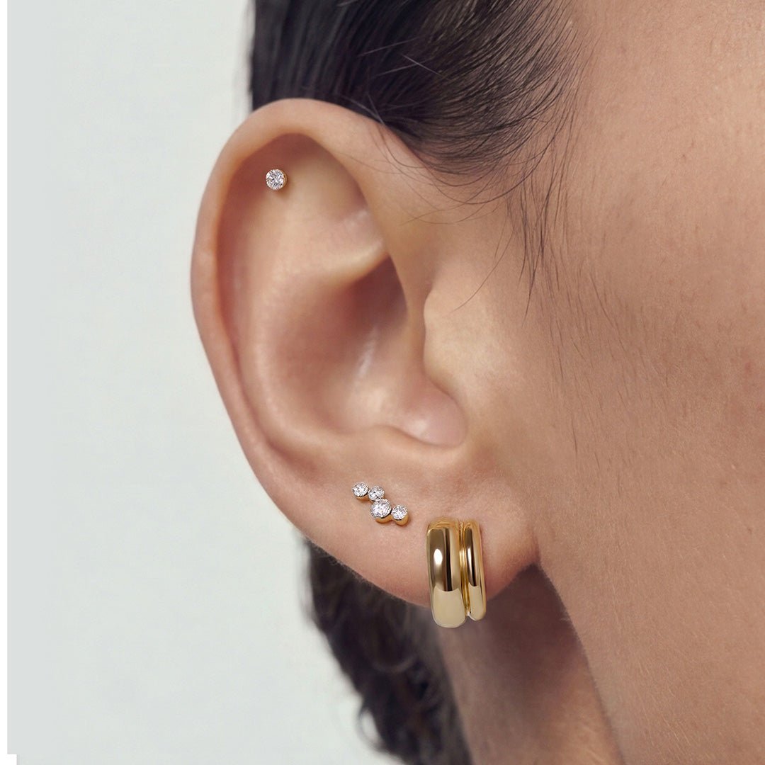 14K Nova Invisible Lab Diamond Flat Back Stud - Nolita