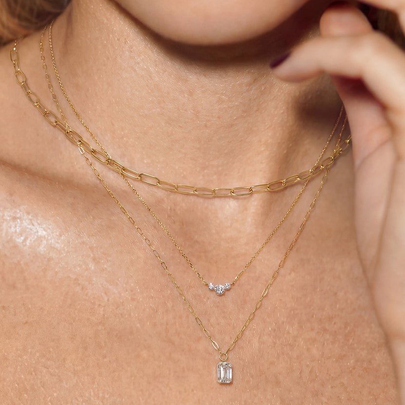14K Nova Lab Diamond Trio Necklace - Nolita