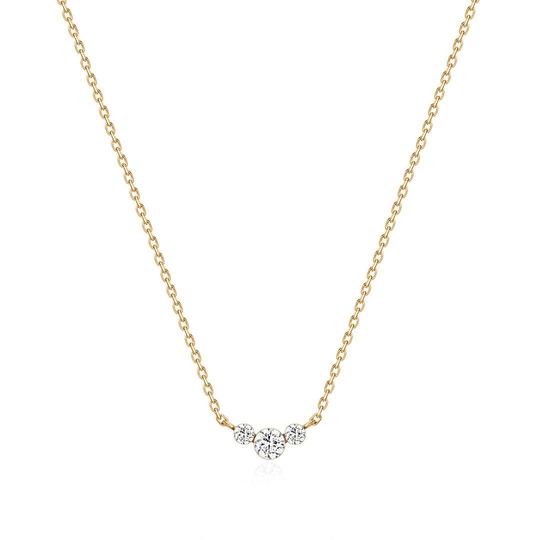 14K Nova Lab Diamond Trio Necklace - Nolita