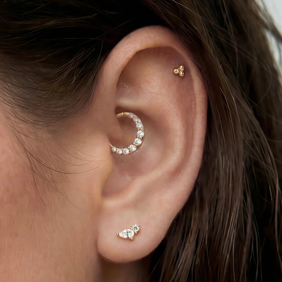 14K Nova Pavé Lab Diamond Clicker Hoop - Nolita