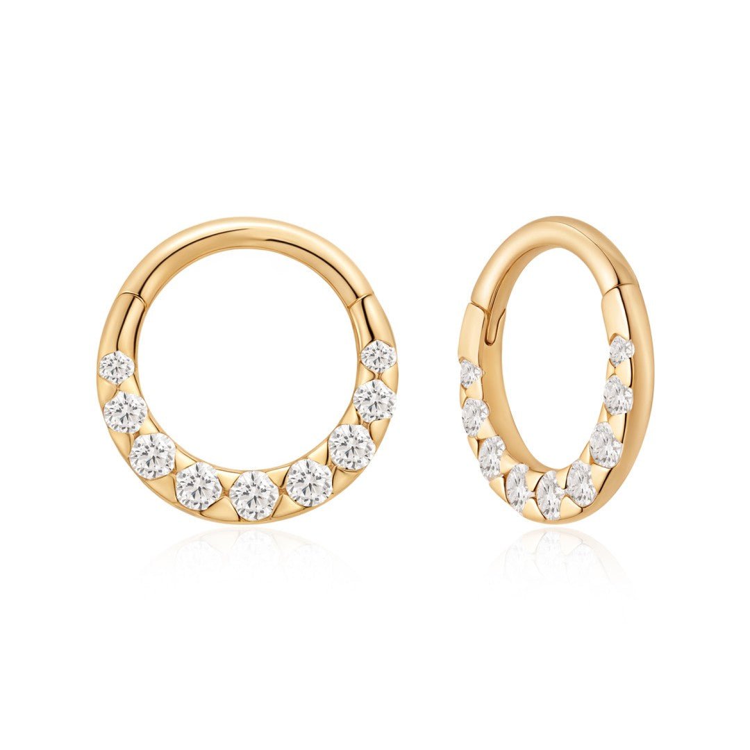 14K Nova Pavé Lab Diamond Clicker Hoop - Nolita