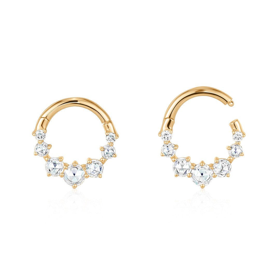 14K Orion Mixed-Cut Lab Diamond Clicker Hoop - Nolita