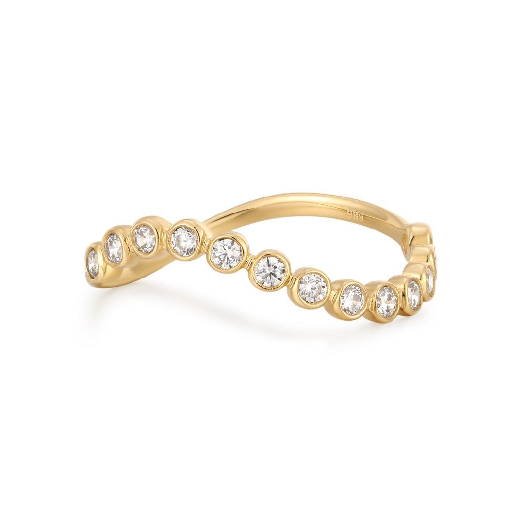 14K Orla Bezel Lab Diamond Open Ring - Nolita