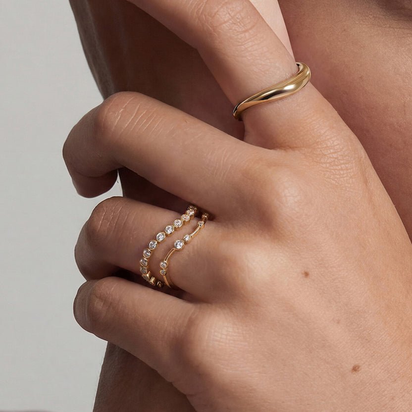 14K Orla Bezel Lab Diamond Open Ring - Nolita