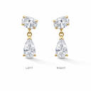 14K Oval and Pear Lab Diamond Drop Earring - Nolita