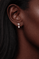14K Oval and Pear Lab Diamond Drop Earring - Nolita