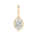 14K Oval Georgian Lab Grown Diamond Pendant - Nolita