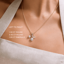 14K Oval Georgian Lab Grown Diamond Pendant - Nolita