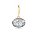 14K Oval Georgian Lab Grown Diamond Pendant - Nolita