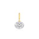 14K Oval Georgian Lab Grown Diamond Pendant - Nolita