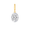 14K Oval Georgian Lab Grown Diamond Pendant - Nolita