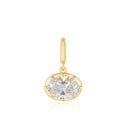 14K Oval Georgian Lab Grown Diamond Pendant - Nolita