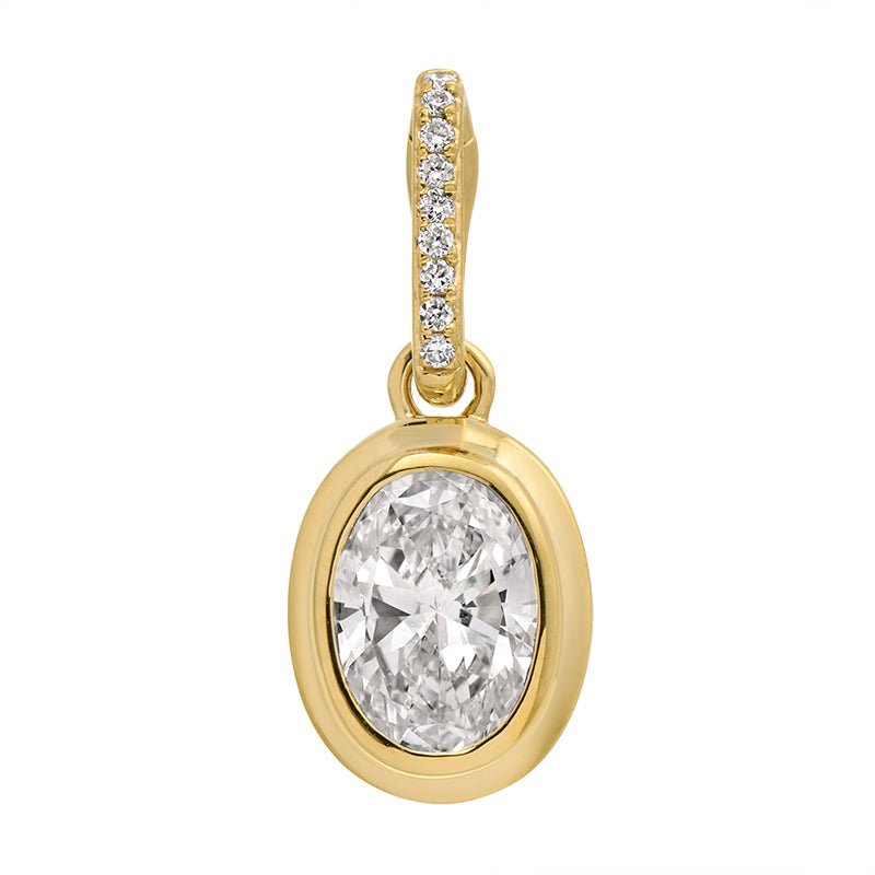 14K Oval Lab Diamond Bail Charm - Nolita