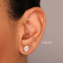 14K Oval Lab Grown Diamond Flat Back Single Stud - Nolita
