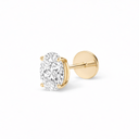 14K Oval Lab Grown Diamond Flat Back Single Stud - Nolita