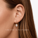 14K Oval Lab Grown Diamond Lever Back Earrings - Nolita