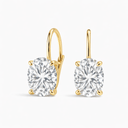 14K Oval Lab Grown Diamond Lever Back Earrings - Nolita