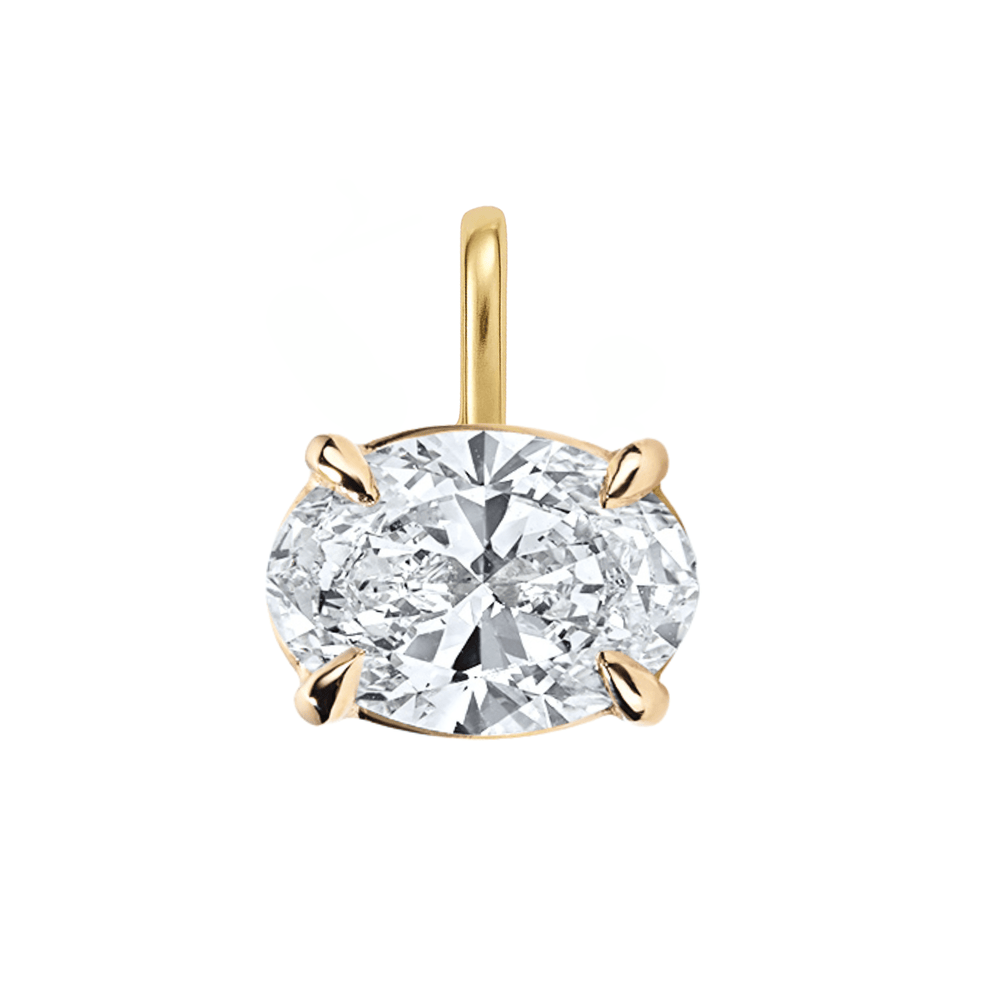 14K Oval Lab Grown Diamond Pendant
