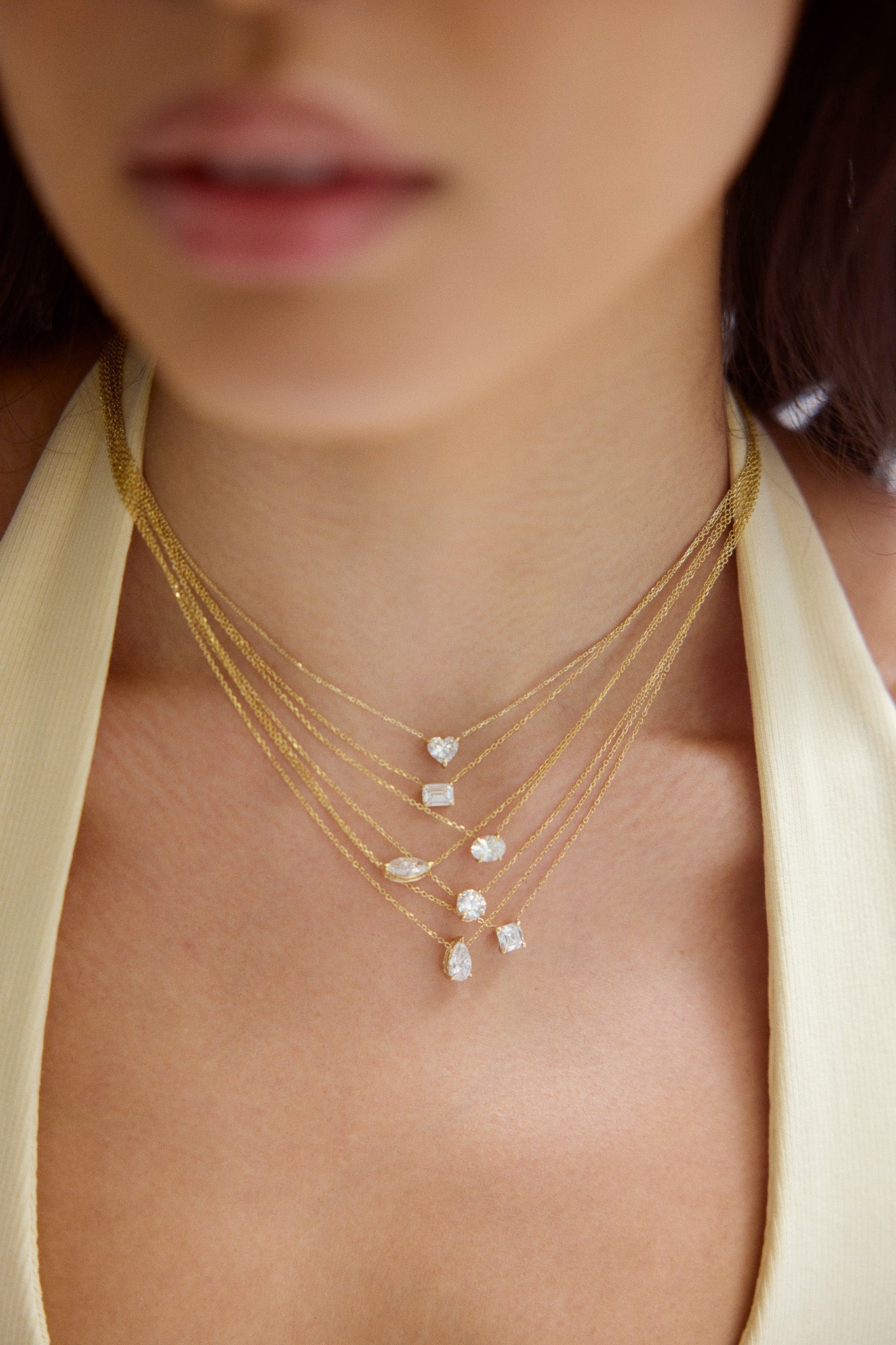 14K Oval Lab Grown Diamond Solitaire Necklace - Nolita