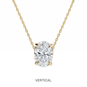 14K Oval Lab Grown Diamond Solitaire Necklace - Nolita