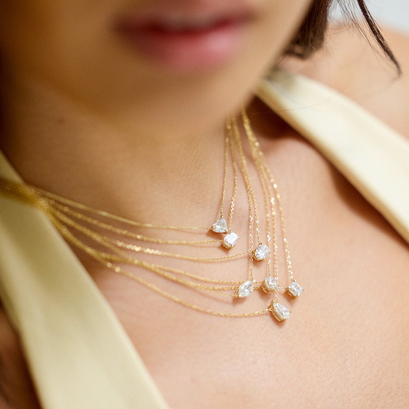 14K Oval Lab Grown Diamond Solitaire Necklace - Nolita