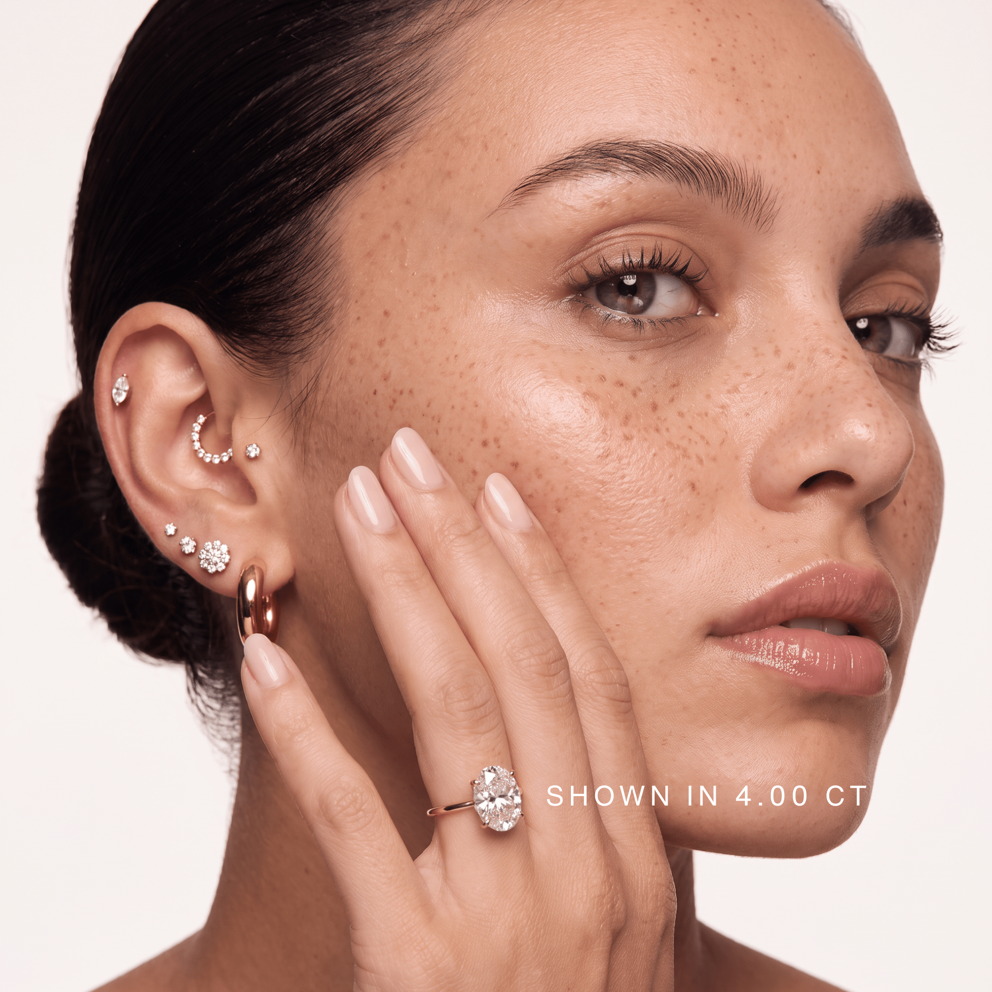 14K Oval Lab Grown Diamond Solitaire Ring - Nolita